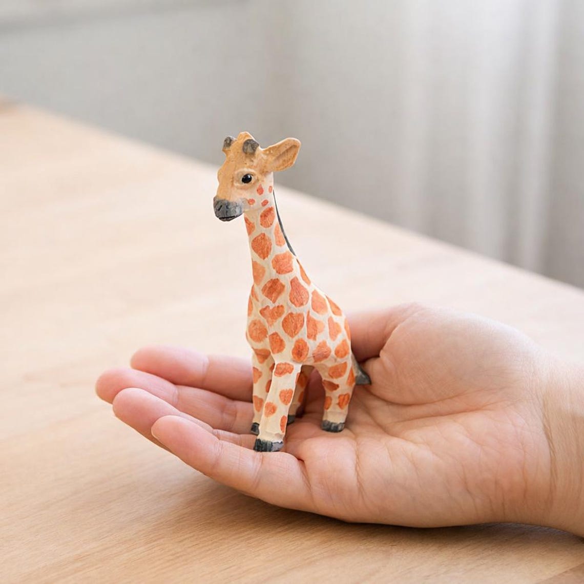 Wooden Animal Figurine Desk Decor for Shelf and Home Display