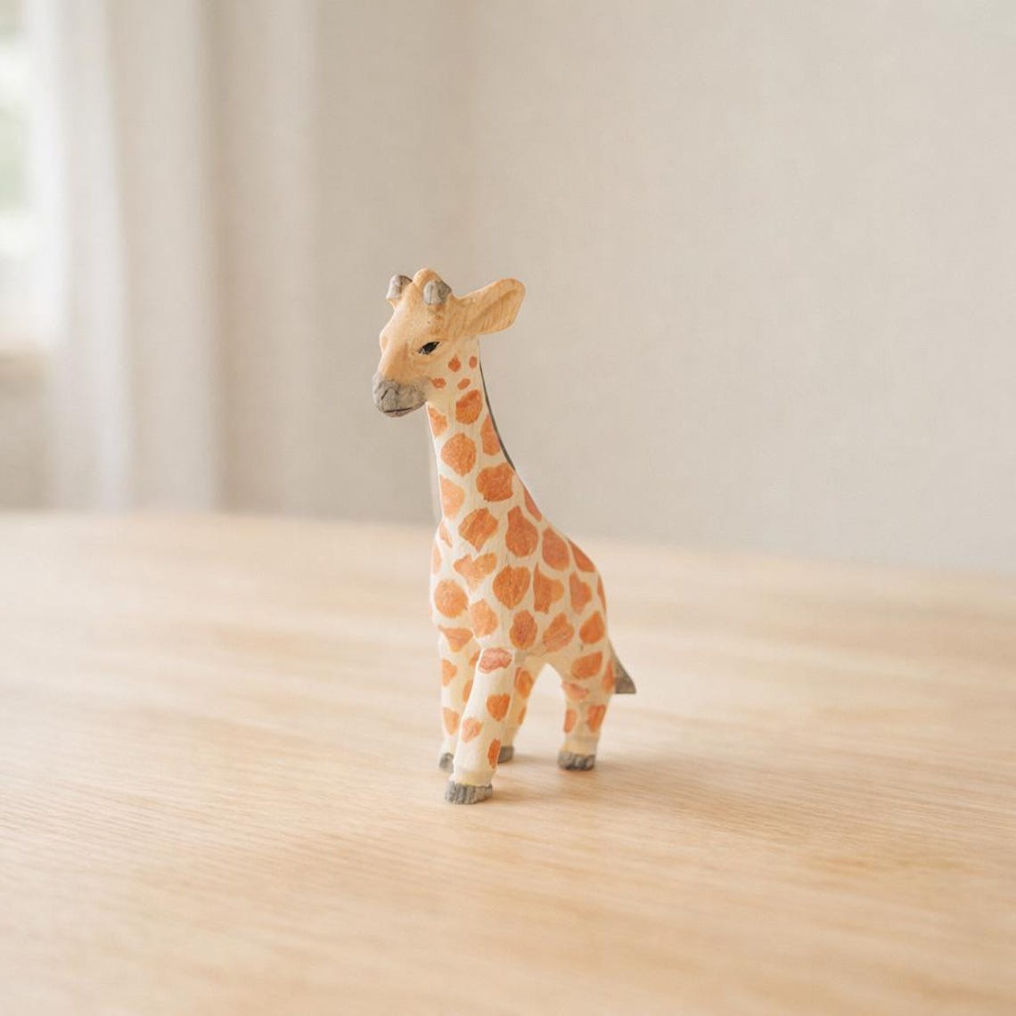 Wooden Animal Figurine Desk Decor for Shelf and Home Display